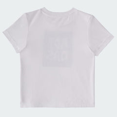 Kids' adidas Two-Piece Short Sleeve Graphic Cotton Tee and 3-Stripes Shorts Set