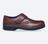 Mens Wide Fit Peter Velcro Shoes- Dark Brown