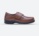Mens Wide Fit York Velcro Shoes- Tan