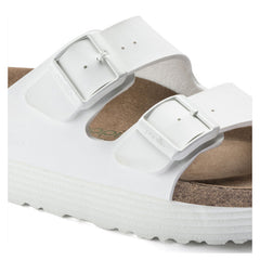 Women's Arizona Grooved Platform Vegan Birko-Flor White