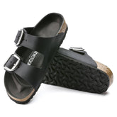 Women's Arizona Big Buckle Silver Buckle Oiled Leather Black 1011074/1011075