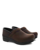 Unisex Professional Antique Brown Black Oiled Leather Clog