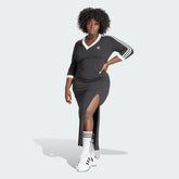 Women's adidas Adicolor Classics 3-Stripes V-Neck Maxi Dress (Plus Size)