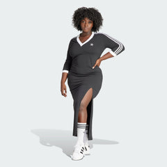 Women's adidas Adicolor Classics 3-Stripes V-Neck Maxi Dress (Plus Size)