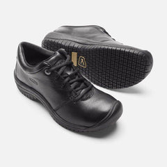 Women's PTC Black Lace Up Work Shoe