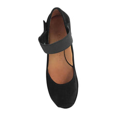des Pieds Women's Amadour Black Suede Platform Sandal