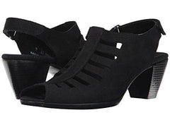 Women's Abby Black Nubuck Slingback Sandal