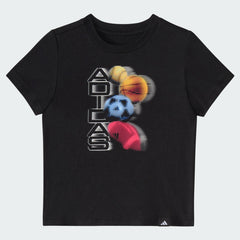 Kids' adidas Two-Piece Short Sleeve Graphic Cotton Tee and 3-Stripes Shorts Set