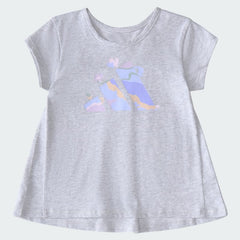 Kids' adidas Two-Piece Back Pleat Heather Tee and Bike Shorts Set