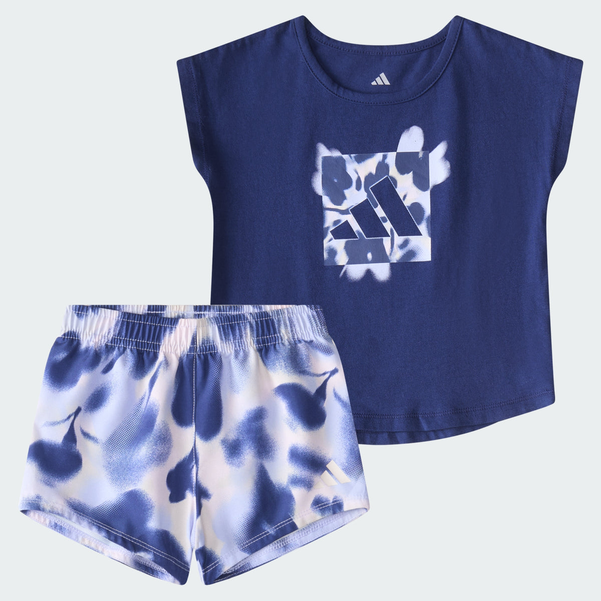 Kids' adidas Two-Piece Short Sleeve Cotton Tee and Woven Shorts Set