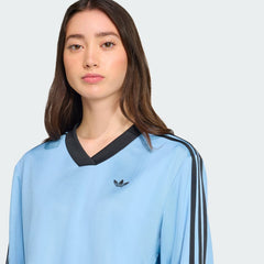Women's adidas Adicolor Soccer Jacquard Crop Long-Sleeve Top