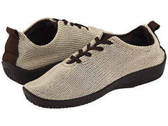 Women's LS Beige Vegan Knit Lace-Up