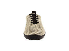 Women's LS Beige Vegan Knit Lace-Up