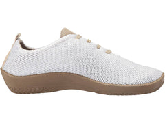 Women's LS White Vegan Knit Lace-Up