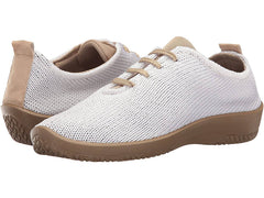 Women's LS White Vegan Knit Lace-Up