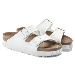 Women's Arizona Grooved Platform Vegan Birko-Flor White
