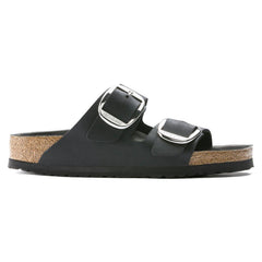 Women's Arizona Big Buckle Silver Buckle Oiled Leather Black 1011074/1011075