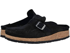 Women's Buckley Black Suede Leather Clogs