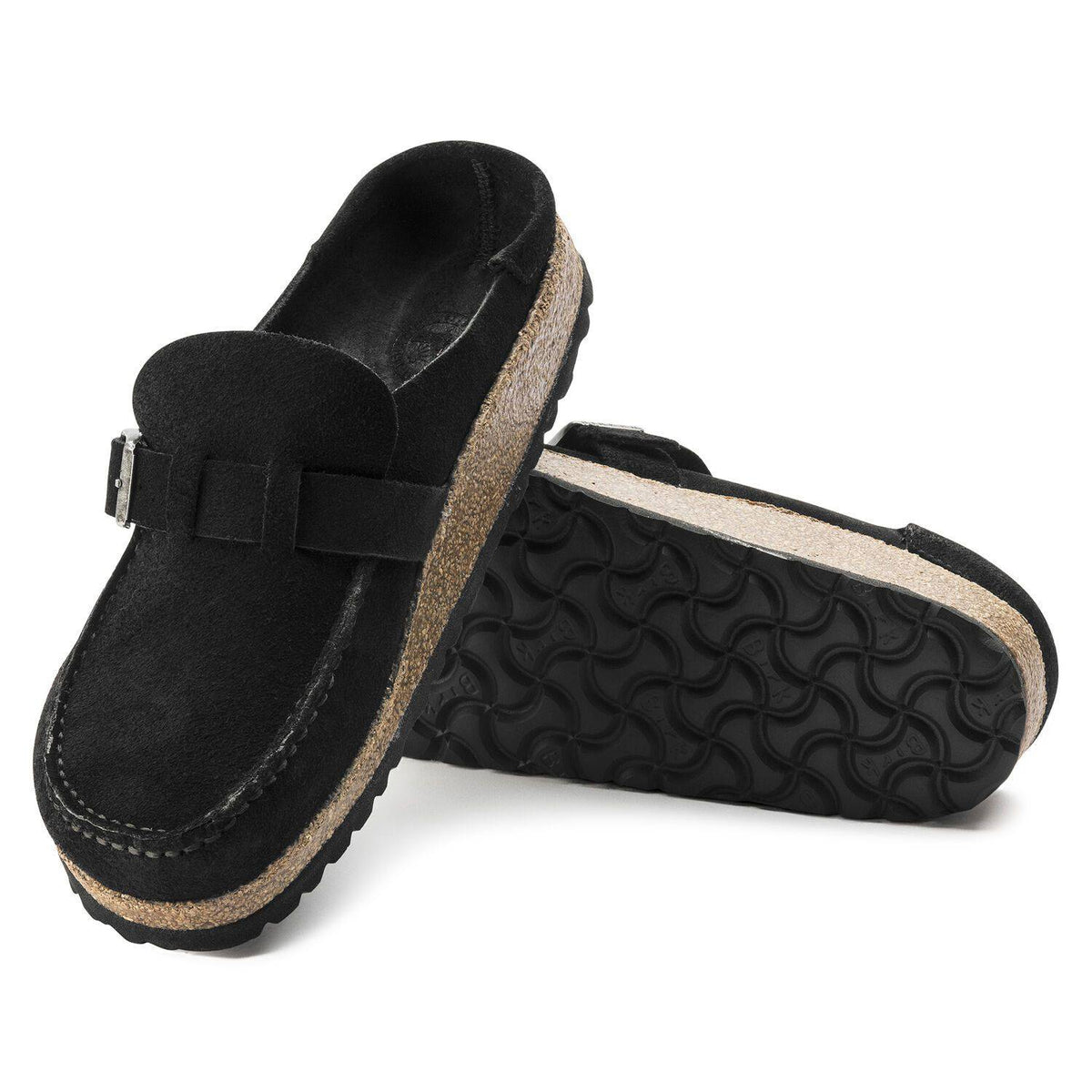 Women's Buckley Black Suede Leather Clogs