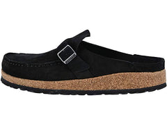 Women's Buckley Black Suede Leather Clogs