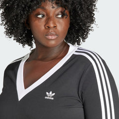 Women's adidas Adicolor Classics 3-Stripes V-Neck Maxi Dress (Plus Size)