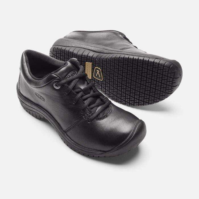 Women's PTC Black Lace Up Work Shoe