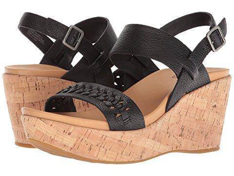 Ease Women's Austin Braid Black Full Grain Wedge Sandal