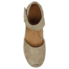 des Pieds Women's Amadour Taupe Suede Platform Sandal