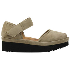 des Pieds Women's Amadour Taupe Suede Platform Sandal