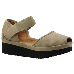 des Pieds Women's Amadour Taupe Suede Platform Sandal
