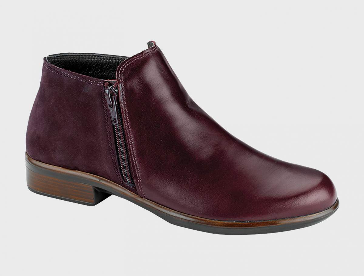 Women's Helm Bordeaux Leather Violet Nubuck Ankle Boot