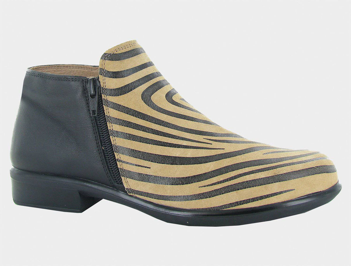Women's Helm Tan Zebra Black Leather Boots