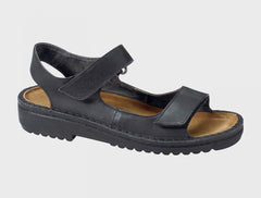 Karenna Black Matte Leather Sandal