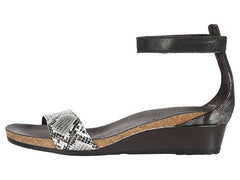 Women's Pixie Grey Cobra Leather Onyx Leather Wedge