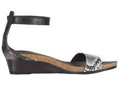 Women's Pixie Grey Cobra Leather Onyx Leather Wedge