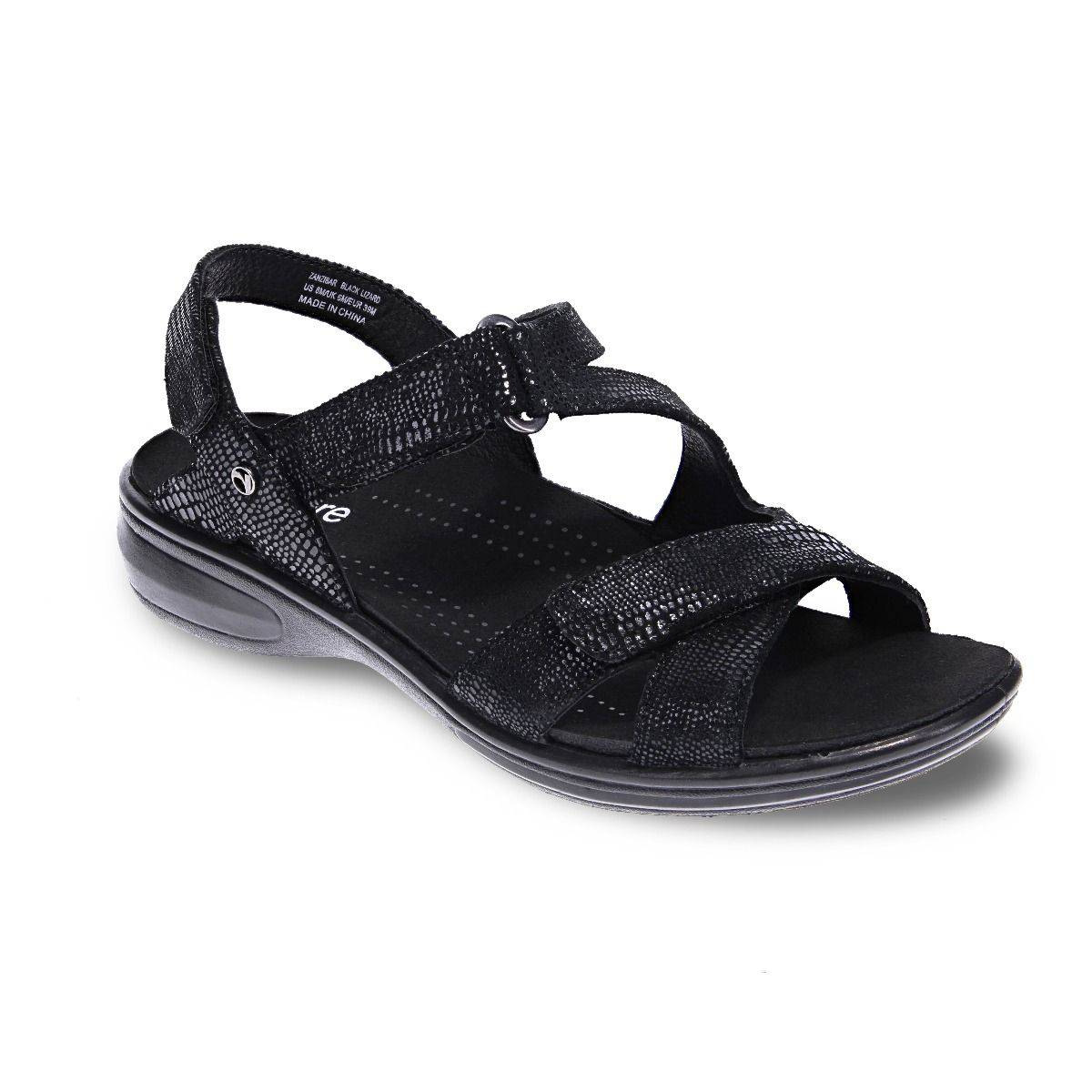 Women's Zanzibar Black Lizard Sandal