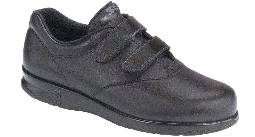 Women's Me Too Black Double Strap Hook and Loop Shoe