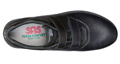 Women's Me Too Black Double Strap Hook and Loop Shoe