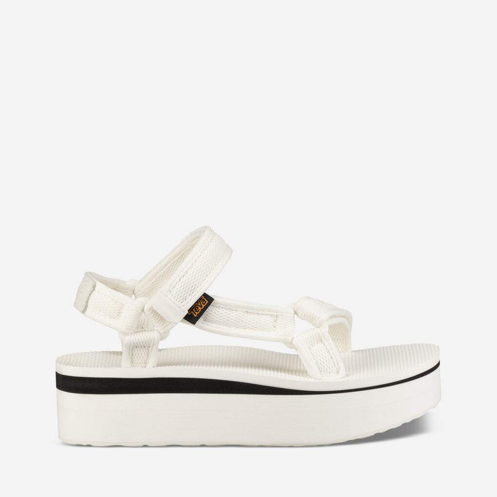 Women's Flatform Universal Mesh Print Bright White Sandal